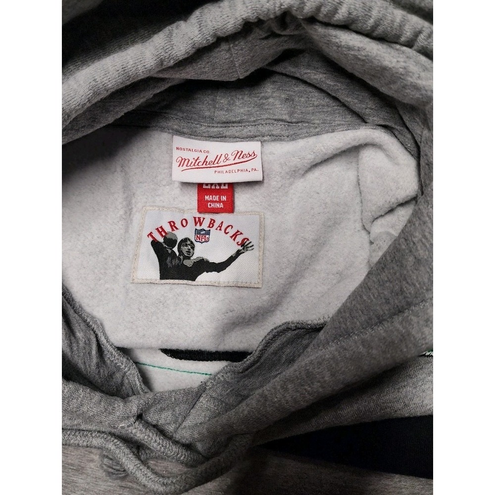 Philadelphia Eagles Mitchell & Ness Hoodie Mens 2XL Throwbacks Retro Logo NFL - Picture 7 of 9